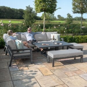 New York Aluminium Corner Dining Set with Rising Table - Image 6