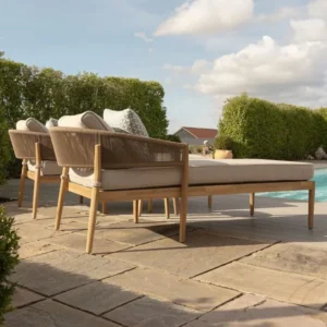Porto Rope Weave Double Sunlounger Set - Image 4