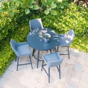 Outdoor Fabric Regal 4 Seat Round Bar Set - Colour Options - Image 4