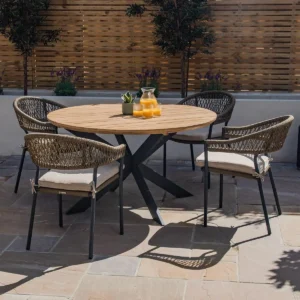 Bali Rope Weave 6 Seat Round Dining Set - Image 5