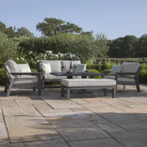 New York 2 Seat Aluminium Sofa Set with Rising Table - Image 3