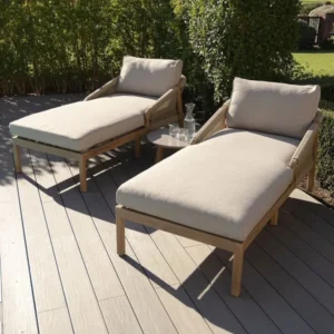 Martinique Rope Weave Double Sunlounger Set - Image 4