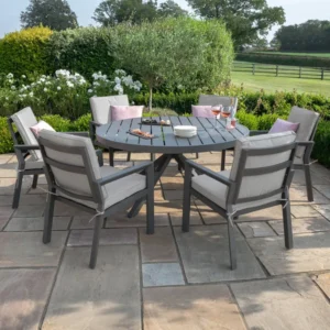 New York 6 Seat Round Aluminium - Dining Set - Image 5