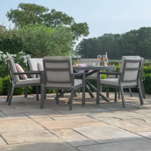 New York 6 Seat Round Aluminium - Dining Set - Image 6