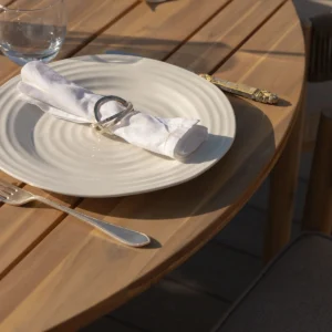Porto Rope Weave 6 Seat Round Dining Set - Sandstone - Image 9