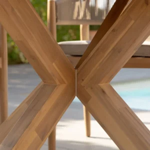 Porto Rope Weave 6 Seat Round Dining Set - Sandstone - Image 12