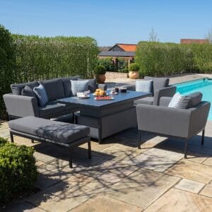 Outdoor Fabric Pulse 3 Seat Sofa Set with Rising Table - Colour Options - Image 6