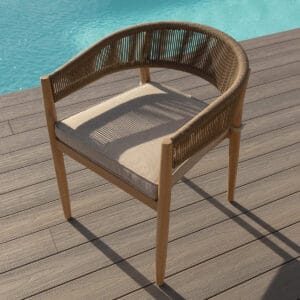 Porto Rope Weave 8 Seat Rectangular Dining Set - Sandstone - Image 6