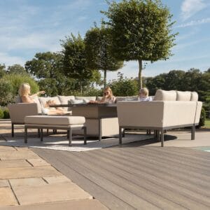 Outdoor Fabric Pulse U Shape Corner Dining Set with Rising Table - Colour Options - Image 8