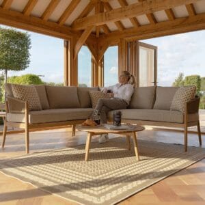 Porto Rope Weave Corner Sofa Set - Sandstone - Image 10