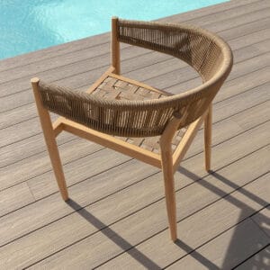 Porto Rope Weave 8 Seat Rectangular Dining Set - Sandstone - Image 7