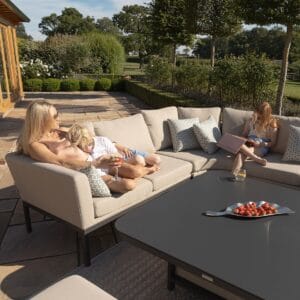 Outdoor Fabric Pulse U Shape Corner Dining Set with Rising Table - Colour Options - Image 3