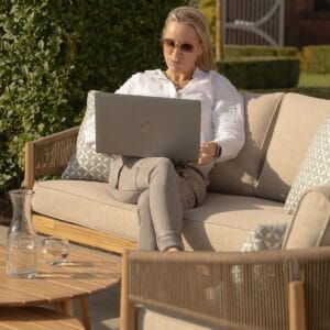 Porto Rope Weave 2 Seat Lounge Set - Sandstone - Image 4