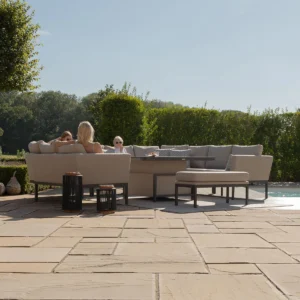 Outdoor Fabric Pulse U Shape Corner Dining Set with Rising Table - Colour Options - Image 13