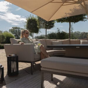 Outdoor Fabric Pulse U Shape Corner Dining Set with Rising Table - Colour Options - Image 12