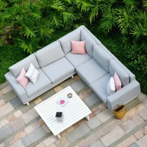 Outdoor Fabric Ethos Corner Group - With Square Coffee Table - Colour Options - Image 10