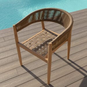 Porto Rope Weave 6 Seat Round Dining Set - Sandstone - Image 14