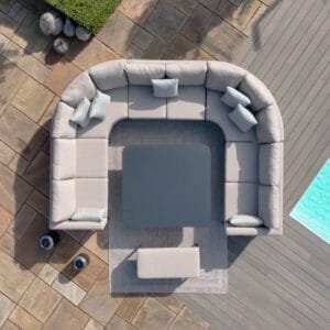 Outdoor Fabric Pulse U Shape Corner Dining Set with Rising Table - Colour Options - Image 14