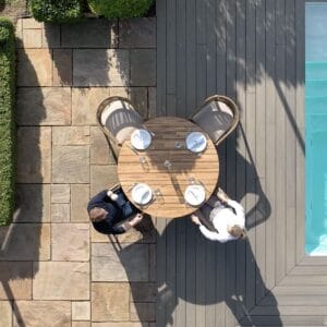Porto Rope Weave 4 Seat Round Dining Set - Sandstone - Image 8