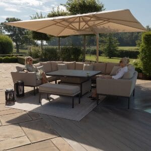 Outdoor Fabric Pulse U Shape Corner Dining Set with Rising Table - Colour Options - Image 16