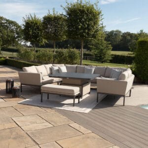 Outdoor Fabric Pulse U Shape Corner Dining Set with Rising Table - Colour Options - Image 17