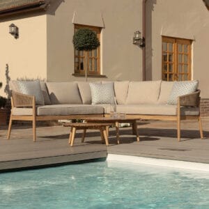 Porto Rope Weave Corner Sofa Set - Sandstone - Image 13