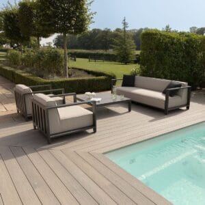Ibiza 3 Seat Sofa Set With Square Coffee Table - Oatmeal - Image 8
