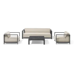 Ibiza 3 Seat Sofa Set With Square Coffee Table - Oatmeal - Image 7
