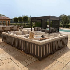 Ibiza U Shape Sofa Set With Square Coffee Table - Oatmeal - Image 7