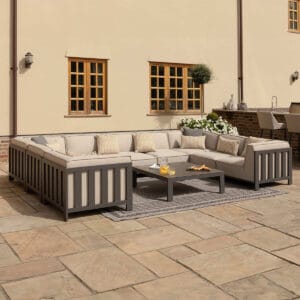 Ibiza U Shape Sofa Set With Square Coffee Table - Oatmeal - Image 5