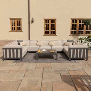 Ibiza U Shape Sofa Set With Square Coffee Table - Oatmeal - Image 4