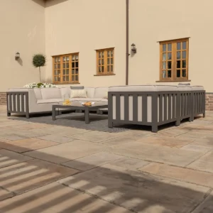 Ibiza U Shape Sofa Set With Square Coffee Table - Oatmeal - Image 3