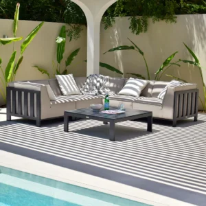 Ibiza Small Corner Sofa Set With Square Coffee Table - Oatmeal - Image 9