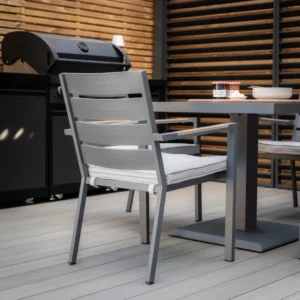 Vancouver 4 Seat Square Dining Set - Dove Grey - Image 3