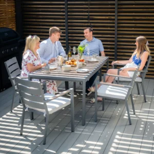 Vancouver 6 Seat Rectangular Dining Set - Dove Grey - Image 3