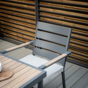 Vancouver 6 Seat Rectangular Dining Set - Dove Grey - Image 7