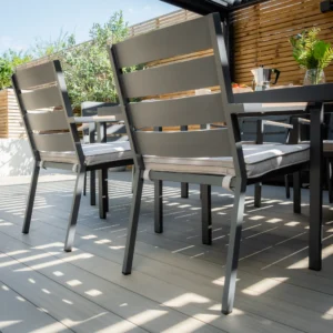 Vancouver 6 Seat Rectangular Dining Set - Dove Grey - Image 6