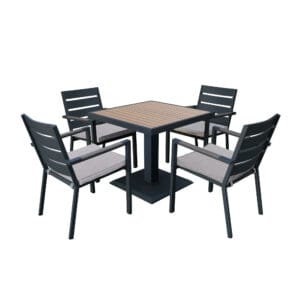 Vancouver 4 Seat Square Dining Set - Dove Grey - Image 6