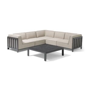 Ibiza Small Corner Sofa Set With Square Coffee Table - Oatmeal - Image 10