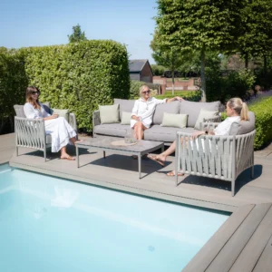 Milan 3 Seat Sofa Set - Cool Linen - Image 3