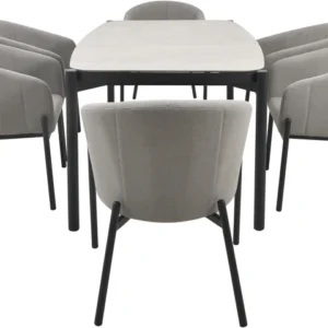 Nevada Putty Outdoor 6 Seater Dining Set - Image 3