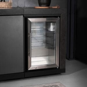 Deluxe Linear Outdoor Kitchen with Sink & Single Fridge - Grey - Image 5
