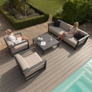 Ibiza 3 Seat Sofa Set With Square Coffee Table - Oatmeal - Image 3