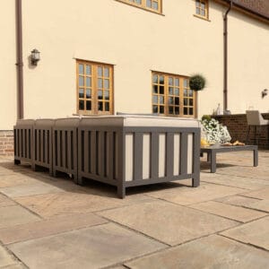 Outdoor Fabric Ibiza Large Corner Sofa Set with Square Coffee Table - Oatmeal - Image 13