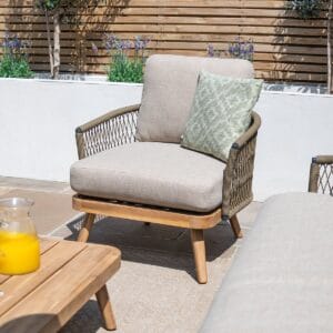 Bali Rope Weave Corner Sofa Set & Armchair - Image 5