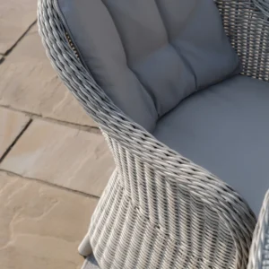 Oxford 8 Seat Round Dining Set with Heritage Chairs & Woven Lazy Susan - Image 6