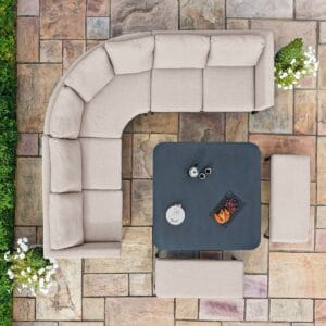 Pulse Square Corner Deluxe Dining Set with Rising Table / Oatmeal - Image 4