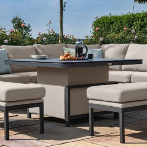 Pulse Square Corner Deluxe Dining Set with Rising Table / Oatmeal - Image 6