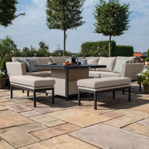 Pulse Square Corner Deluxe Dining Set with Rising Table / Oatmeal - Image 11