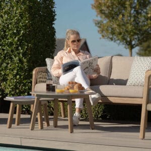 Martinique Rope Weave 2 Seat Sofa Set with 2 Lounge Armchairs & 2 Round Coffee Tables - Image 4